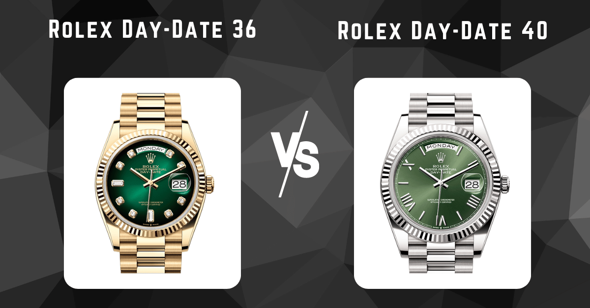 rolex day date 36 vs rolex day date 40