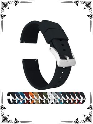 BARTON Elite Silicone Watch Bands - Quick Release - Choose Strap Color & Buckle Color (Stainless Steel, Black PVD or Gunmetal Grey) - 18mm, 20mm, 22mm & 24mm Watch Straps