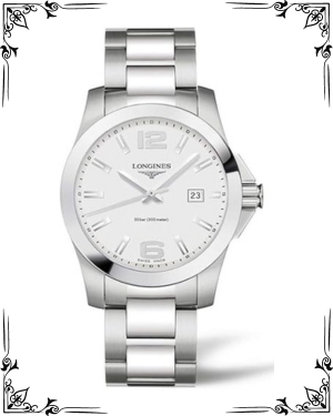 Longines Conquest Silver Dial Stainless Steel Men's 41mm Watch