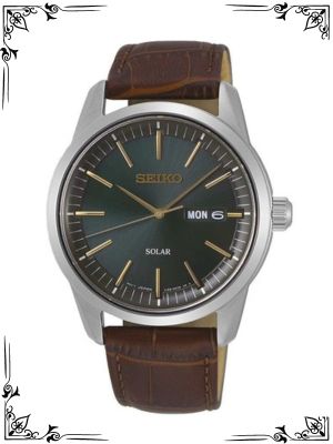 Seiko Dark Green Sunray Dial Solar Powered Men's Watch SNE529